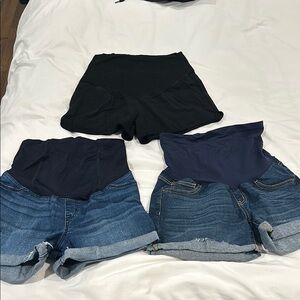 Women's Black Maternity Shorts